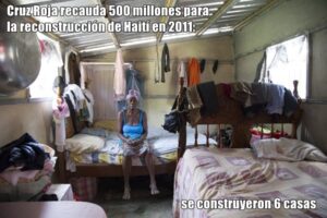 Homes made by the Spanish Red Cross for local residents who lost their houses in the 2010 earthquake in rural Leogane. In this picture Elda Papillon is shown in her home where she lives with her two sons.